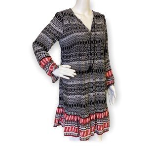 Time and Tru Women's 100% Cotton Tiered Ruffle Dress